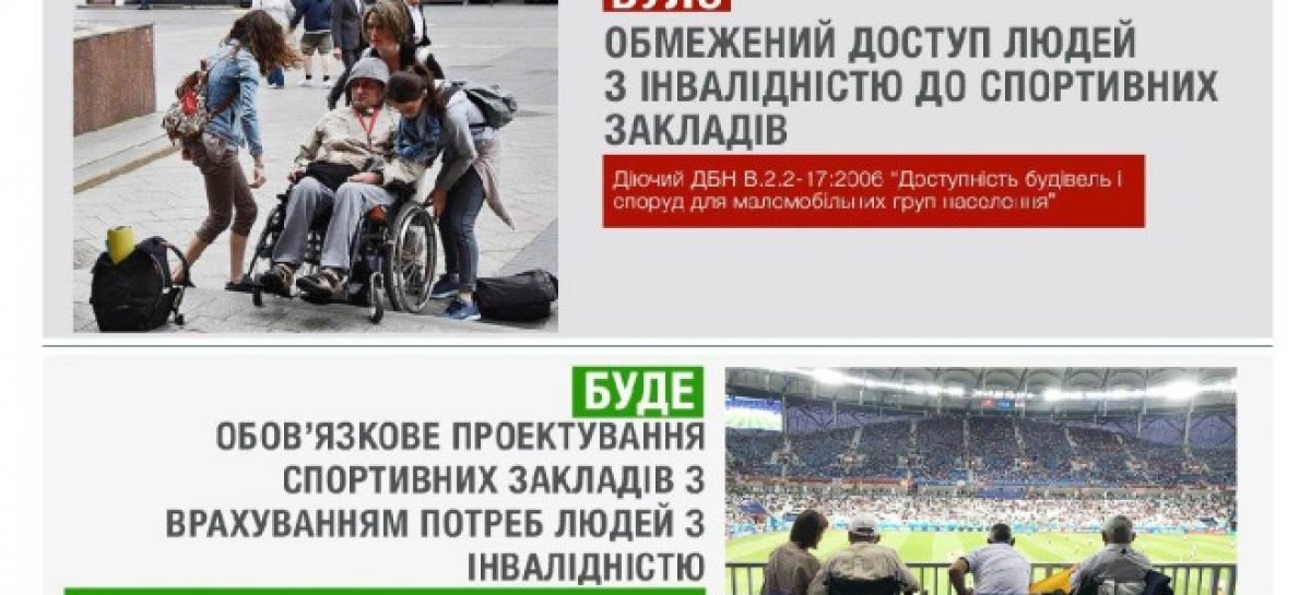 У всіх спортивних закладах обов’язково має бути облаштовано безбар’єрний простір – нові ДБН
