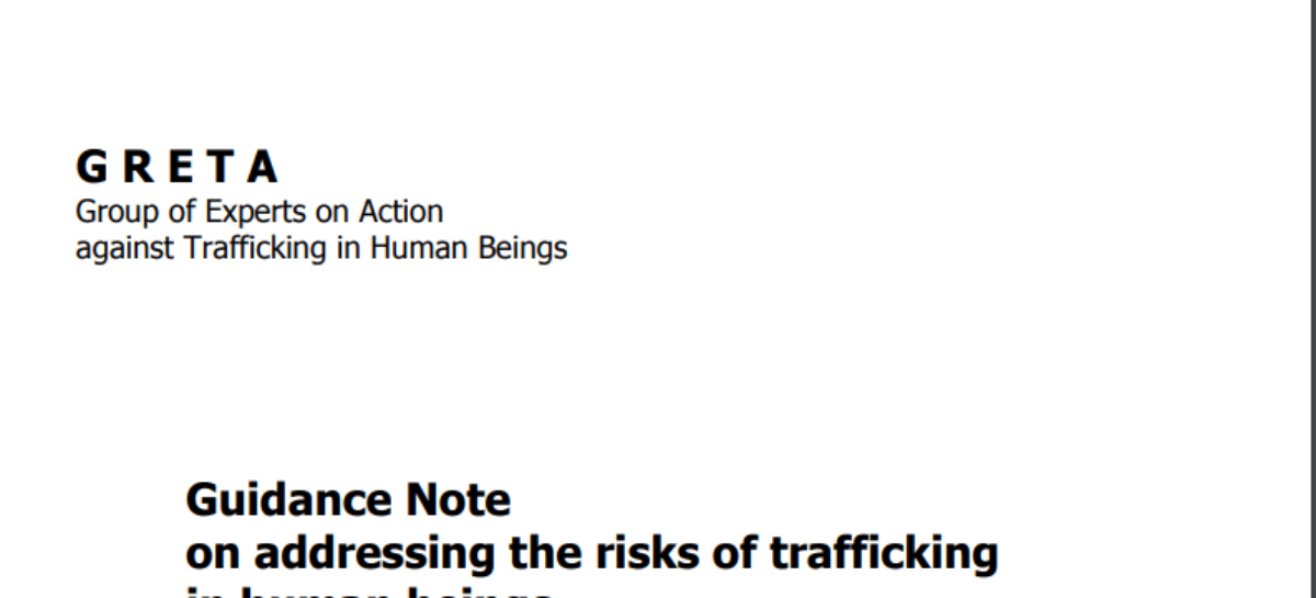 Guidance Note on addressing the risks of trafficking in human beings related to the war in Ukraine and the ensuing humanitarian crisis