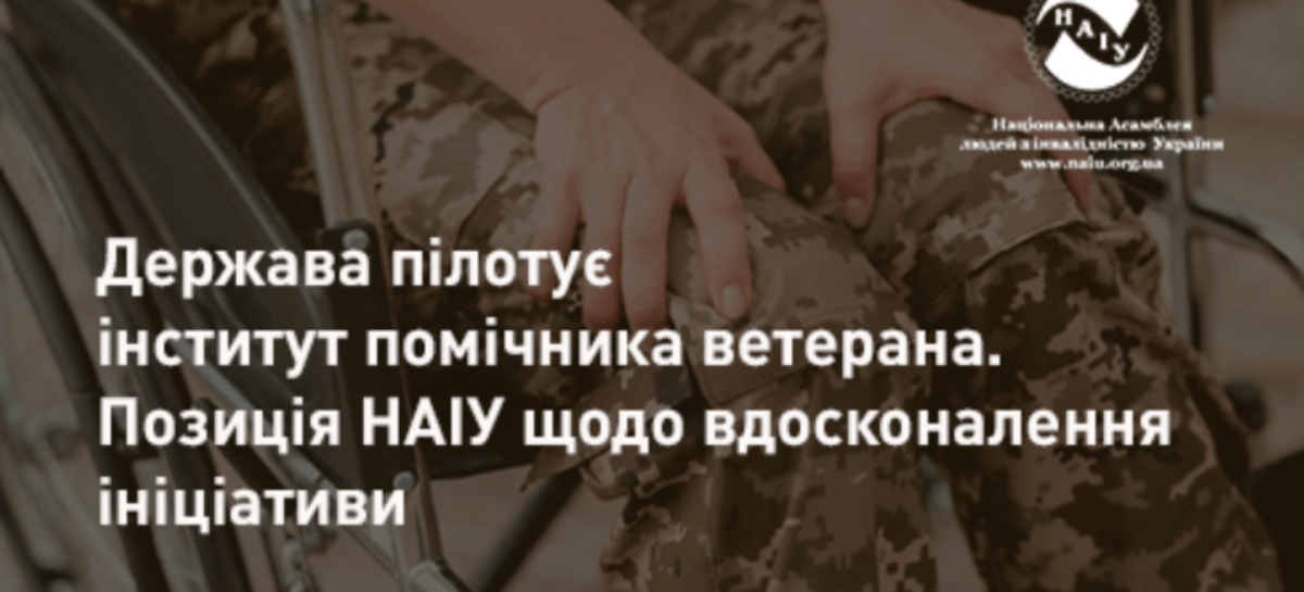 Держава пілотує інститут помічника ветерана. Позиція НАІУ щодо вдосконалення ініціативи